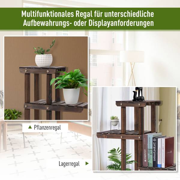 Pflanzenregal 845-465 Braun - Holzwerkstoff - 33 x 80 x 124 cm