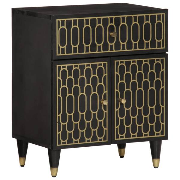 Nachttisch DE268 Schwarz - Holzwerkstoff - 50 x 60 x 33 cm