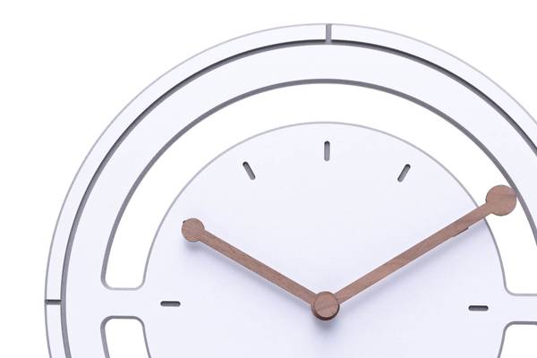 Horloge murale design Orbitus Blanc - Bois manufacturé - 29 x 29 x 1 cm