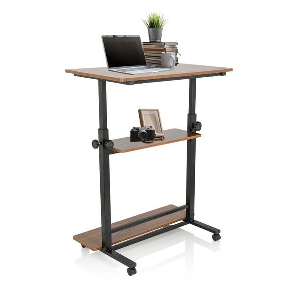 Höhenverstellbarer Schreibtisch Braun - Holzwerkstoff - 50 x 120 x 80 cm