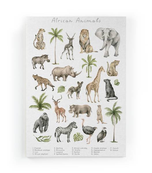 Leinwand 60x40 Afrikanische Tiere Polyester - 3 x 60 x 40 cm
