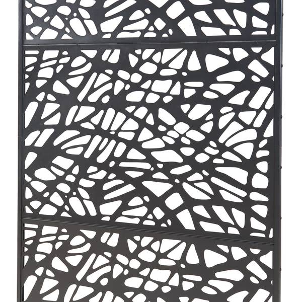 Raumteiler Poskind Schwarz - Stahl - 100 x 200 x 50 cm
