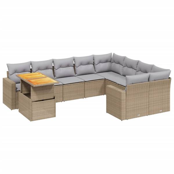 Garten-Lounge-Set 3037060-3 (10-teilig) Beige - Hellgrau