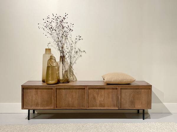 Sideboard Elan Braun - Holz teilmassiv - 180 x 50 x 40 cm