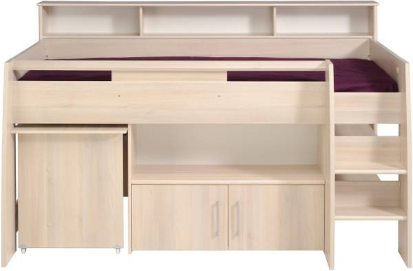 Kinder- und Jugendzimmer Charly5 Braun - Weiß - Holzwerkstoff - 206 x 180 x 114 cm