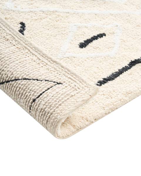 Badematte UNTLA Beige - Schwarz - Naturfaser - 60 x 90 cm