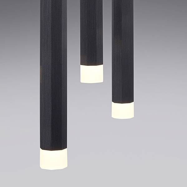 LED Pendellampe Pendel Bruno Schwarz - Metall - 8 x 120 x 55 cm