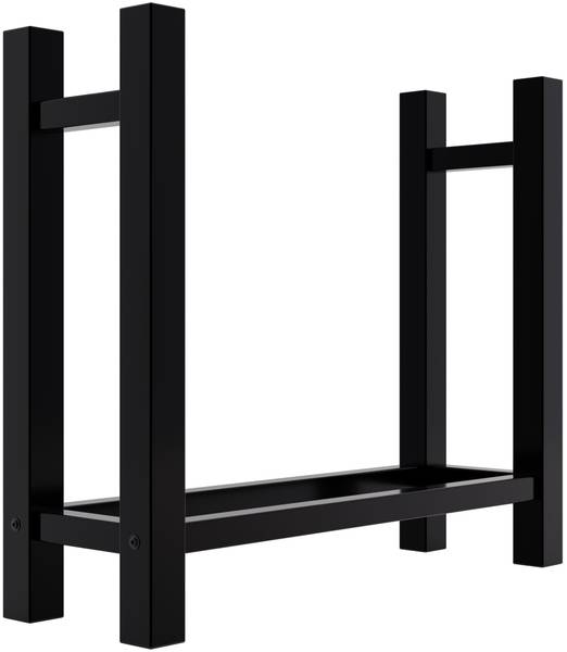 Kaminholzregal Medya Schwarz - Metall - 80 x 80 x 30 cm