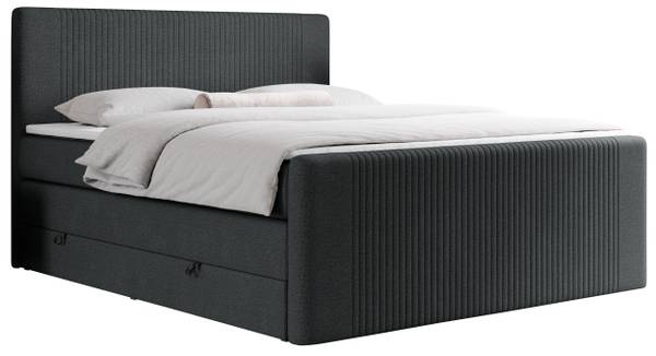 Boxspringbett KING DOREN Graphit - Breite: 160 cm - H4