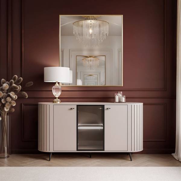 Dressoir ELODIE II 3D beige - zwart