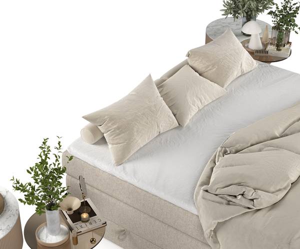 Boxspringbett Oak Beige - Liegefläche Breite: 200 cm