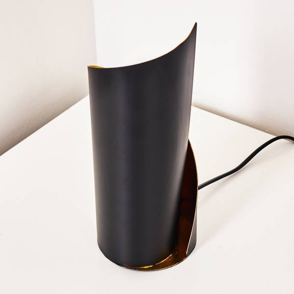 Tischleuchte Barberino Schwarz - Gold - Metall - 12 x 24 x 12 cm