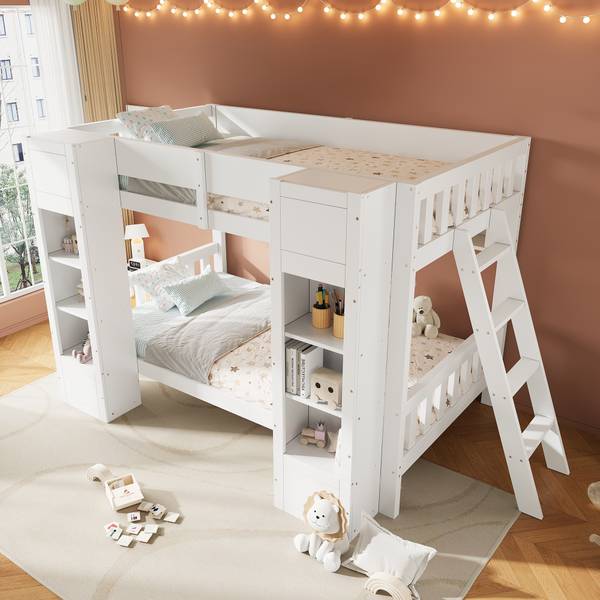 Einzelbett K-2303 Weiß - Holzwerkstoff - 117 x 150 x 252 cm