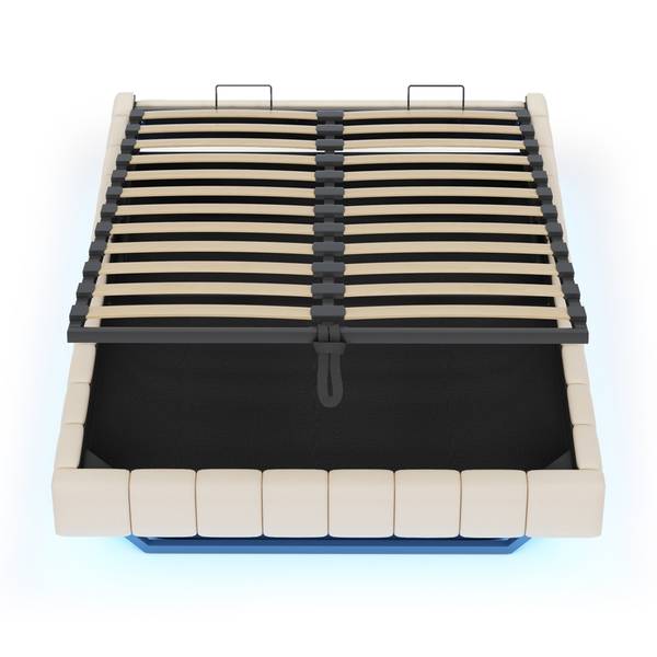 Polsterbett Phoebe Ⅰ Beige - Breite: 141 cm