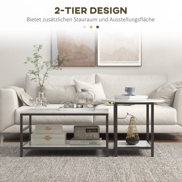 Beistelltisch 2er Set 839-766V00WT Weiß