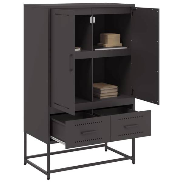 Highboard DE8520 Schwarz - Metall - 68 x 112 x 39 cm