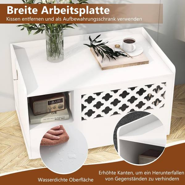 Katzenschrank PV10097WH Weiß - Holzwerkstoff - 49 x 52 x 90 cm