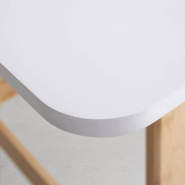 Schreibtisch PHIL Beige - Weiß - Holzwerkstoff - Naturfaser - 120 x 75 x 60 cm