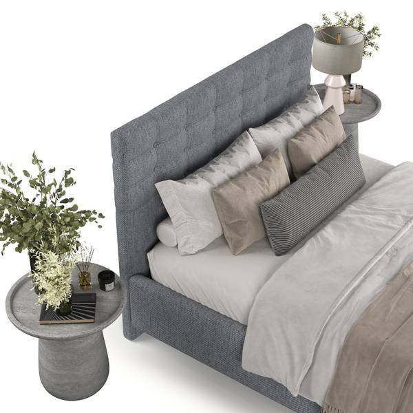 Polsterbett SOMA mit Stauraum Stoff Neve Dunkelgrau - Liegefläche Breite: 140 cm