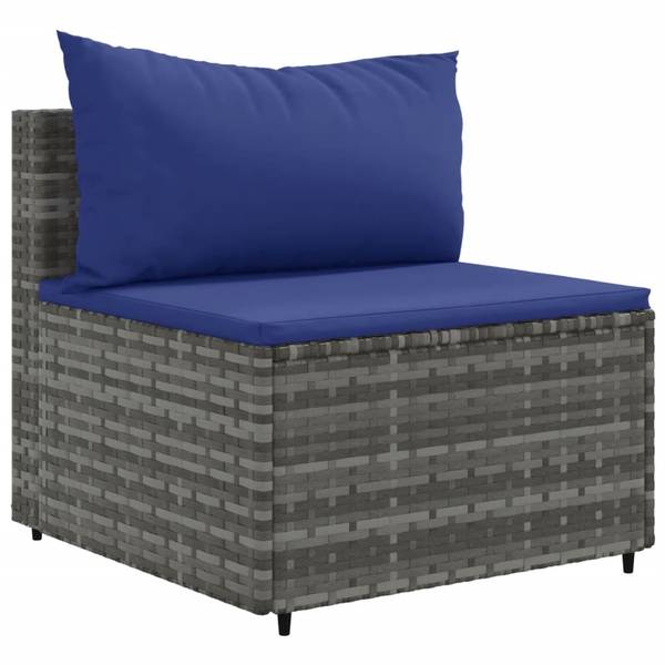 Garten-Lounge-Set 3043059-5 (11-teilig) Blau - Grau - Stahl - 63 x 57 x 63 cm