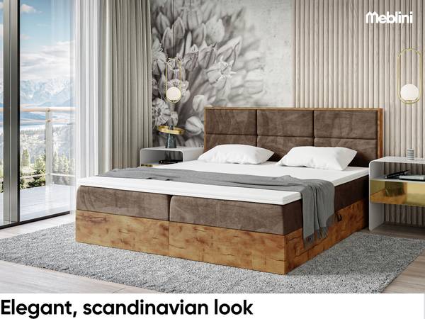 Boxspringbett Lofty 2 Braun - H4 - Liegefläche Breite: 140 cm