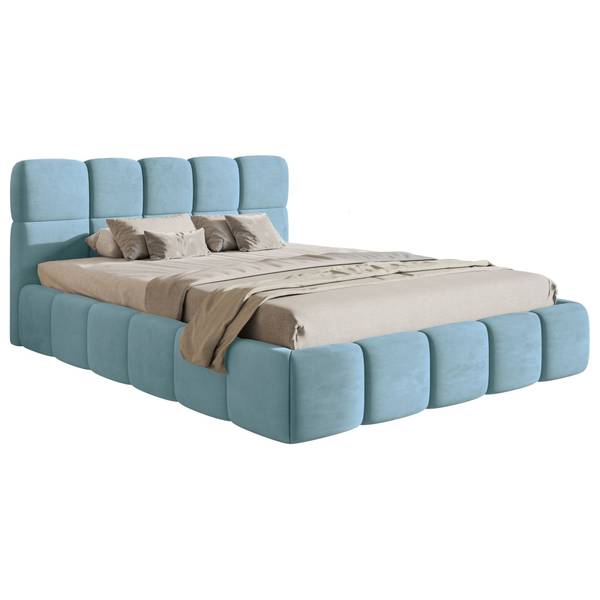 Gestoffeerd bed CLOUDY lichtblauw