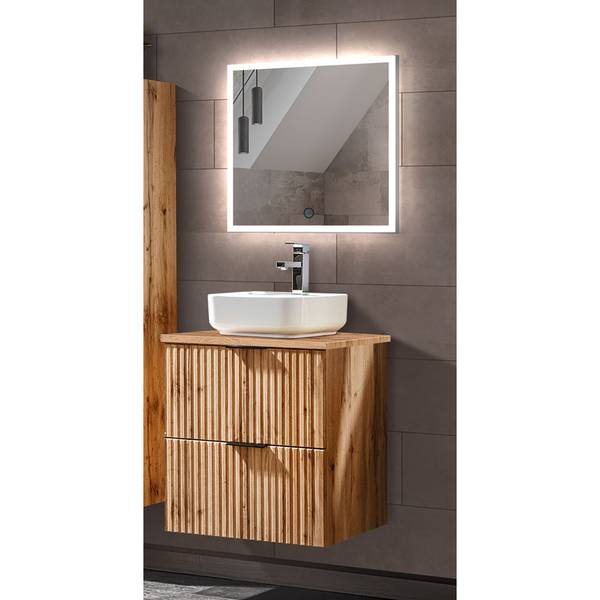 Badmöbel-Set ADELAIDE-56-141 2er-Set Braun - Holzwerkstoff - 61 x 200 x 47 cm