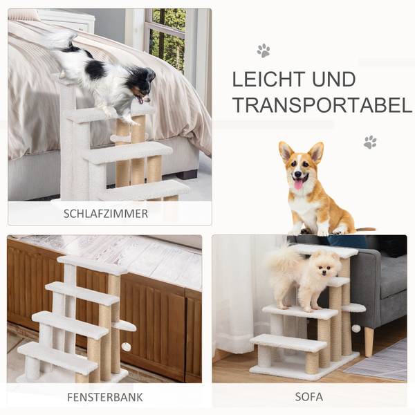 Escaliers pour animaux D06-093 Verre blanc - 60 x 64 cm