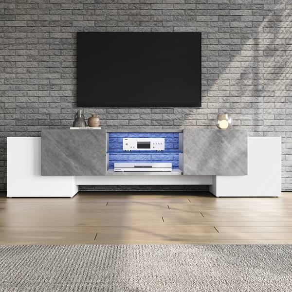 TV Lowboard Grigvek Grau - Weiß - Holzwerkstoff - 30 x 47 x 180 cm