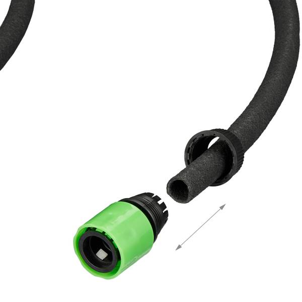 Tuyau d'arrosage de 25 m Noir - Vert - Laiton - 2500 x 3 x 3 cm