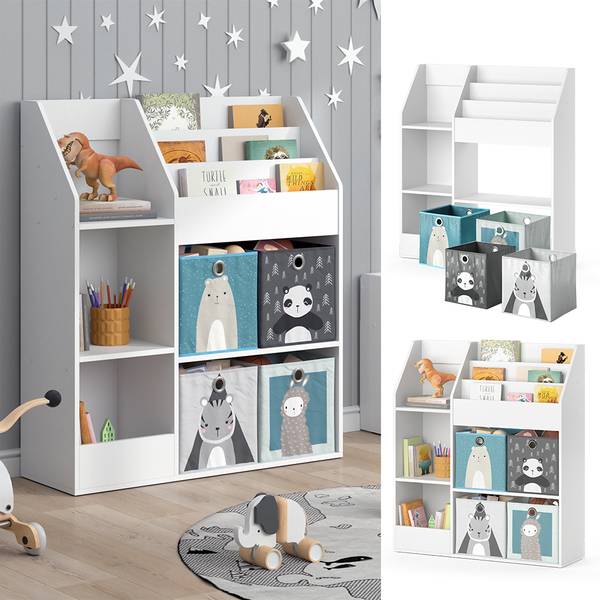 Kinderboekenkast Luigi 40290 wit - plaatmateriaal op houtbasis - 101 x 115 x 31 cm