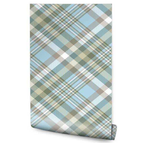 Papier Peint Motif Géométrique Moderne Beige - Bleu - Blanc - Polaire - 53 x 1000 x 1000 cm