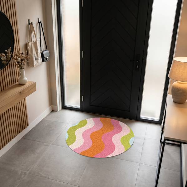 SCHMUTZFANGMATTE Bunte Wellen 90 x 90 cm