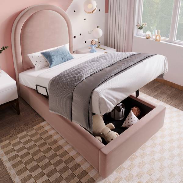Kinderbett K-655 Rosé - Tiefe: 206 cm