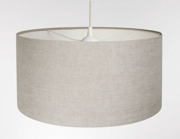 Hängeleuchte Boho Leinen Stoff Beige - Ecru - 40 x 20 x 90 cm