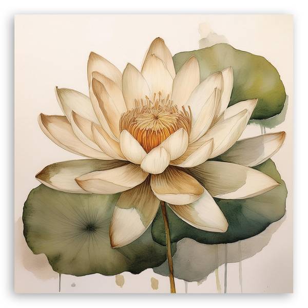 Canvas schilderij Lotusbloemen 60 x 60 cm