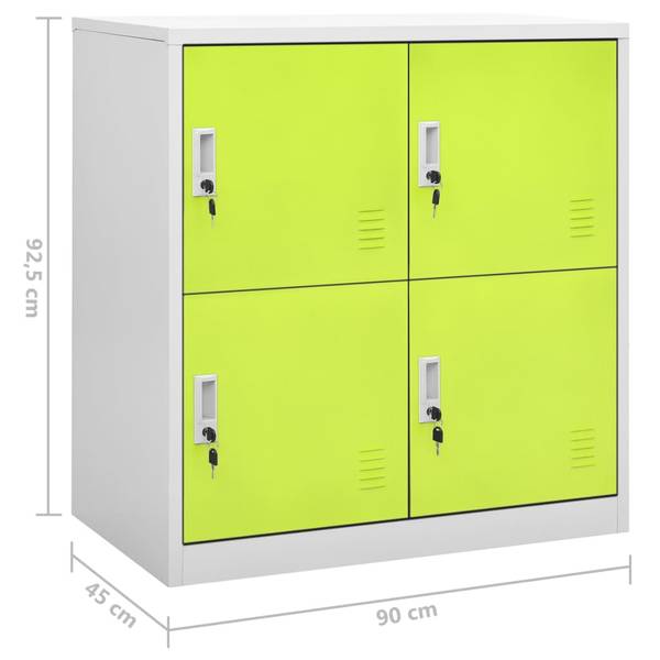 Umkleideschrank 3006994-4 (2er Set) Grau - Grün - Stahl - 90 x 93 x 45 cm