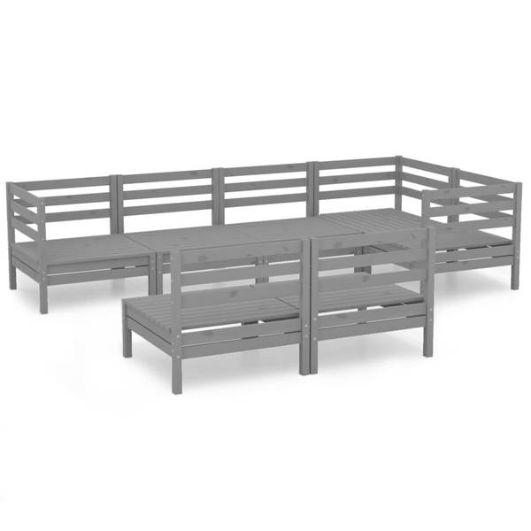 Mobilier de jardin  3010524 (lot de 7) Gris - Pin - 64 x 63 x 64 cm
