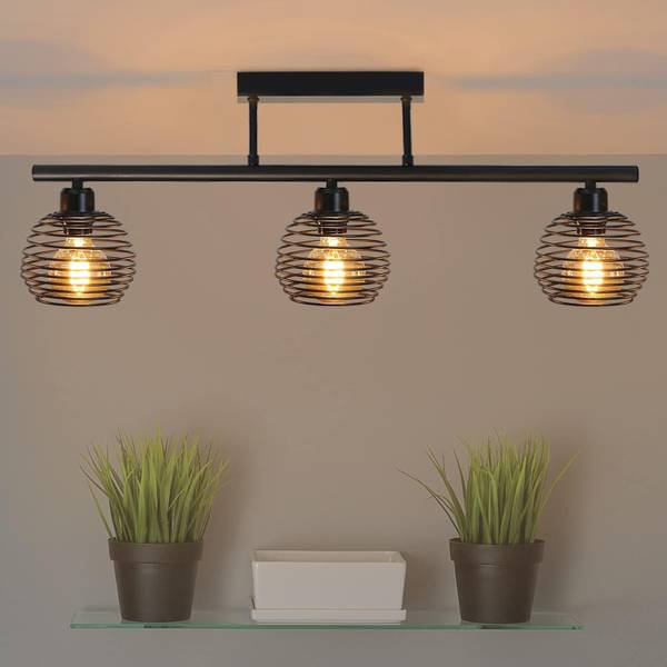 Plafonnier Franz Noir - Métal - 15 x 30 x 68 cm