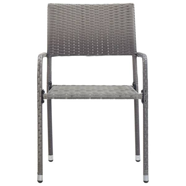 Salle à manger 3009977-1 (lot de 3) Gris - Acier - Verre clair - Polyéthylène - 80 x 74 x 80 cm