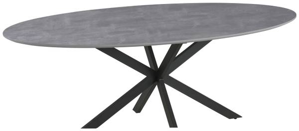 Esstisch MATTEO Grau - Holzwerkstoff - Metall - 75 x 90 x 180 cm
