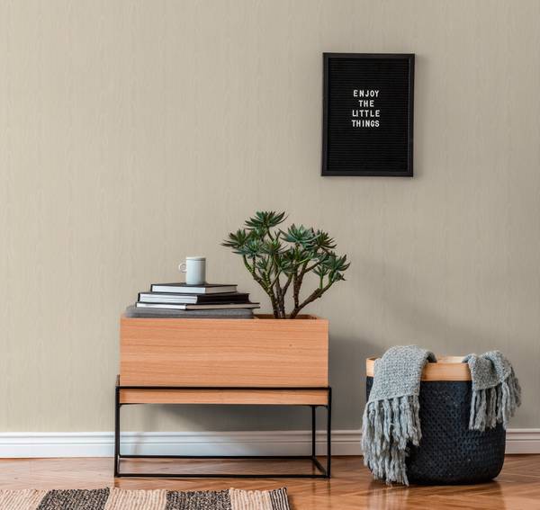 Einfarbige Tapete Uni Creme Weiß - Fleece - 53 x 1005 x 1 cm