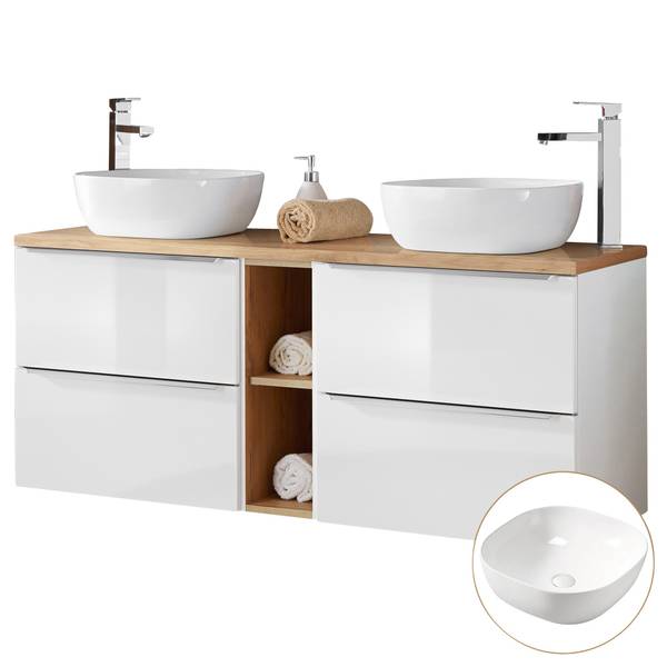Waschtisch TOSKANA-56-459 Weiß - Holzwerkstoff - 141 x 75 x 46 cm