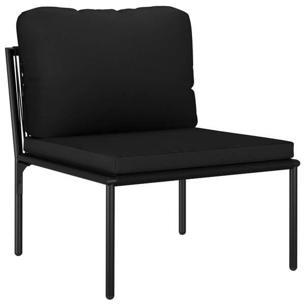 Salon de jardin 48593 (lot de 3) Schwarz - Grau - Polyester - Stahl - PVC - 60 x 65 x 180 cm