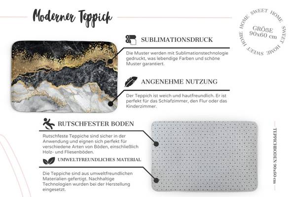 Teppich Geometrisches Muster 60 x 90 cm