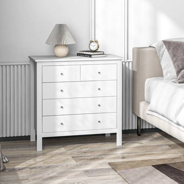Kommode 831-256V90WT Weiß - Holzwerkstoff - 40 x 81 x 79 cm