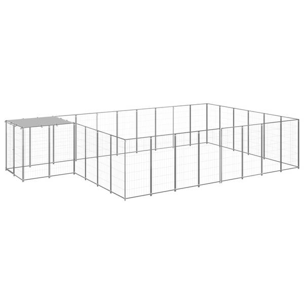 Hondenkennel 3011846 zilver - Diepte: 550 cm