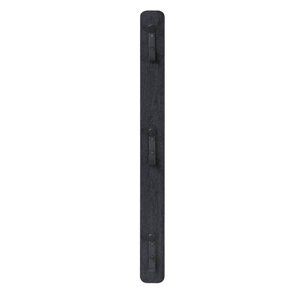 Wandgarderobe Schwarz - Holzwerkstoff - Metall - 6 x 67 x 2 cm