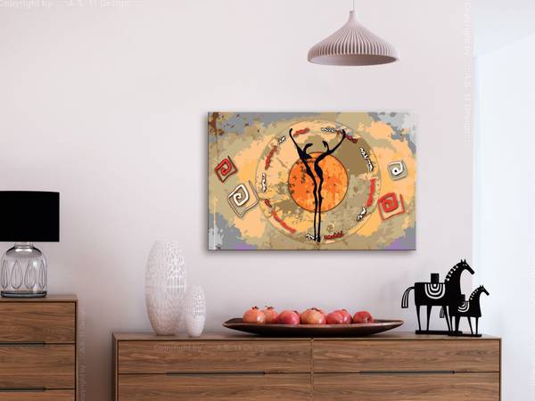 Wandbild Malen nach Zahlen Modern Jec Baumwollstoff - 60 x 40 x 2 cm