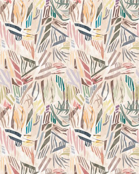 Panorama-Tapete Araucaria - Ocker Rosa Papier - 192 x 270 x 192 cm